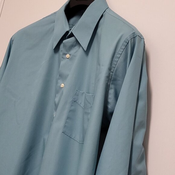 Vintage Arrow Mens Shirt Poplin XL 17 34/35 Button Up Wrinkle Free Long Sleeve - Picture 9 of 16